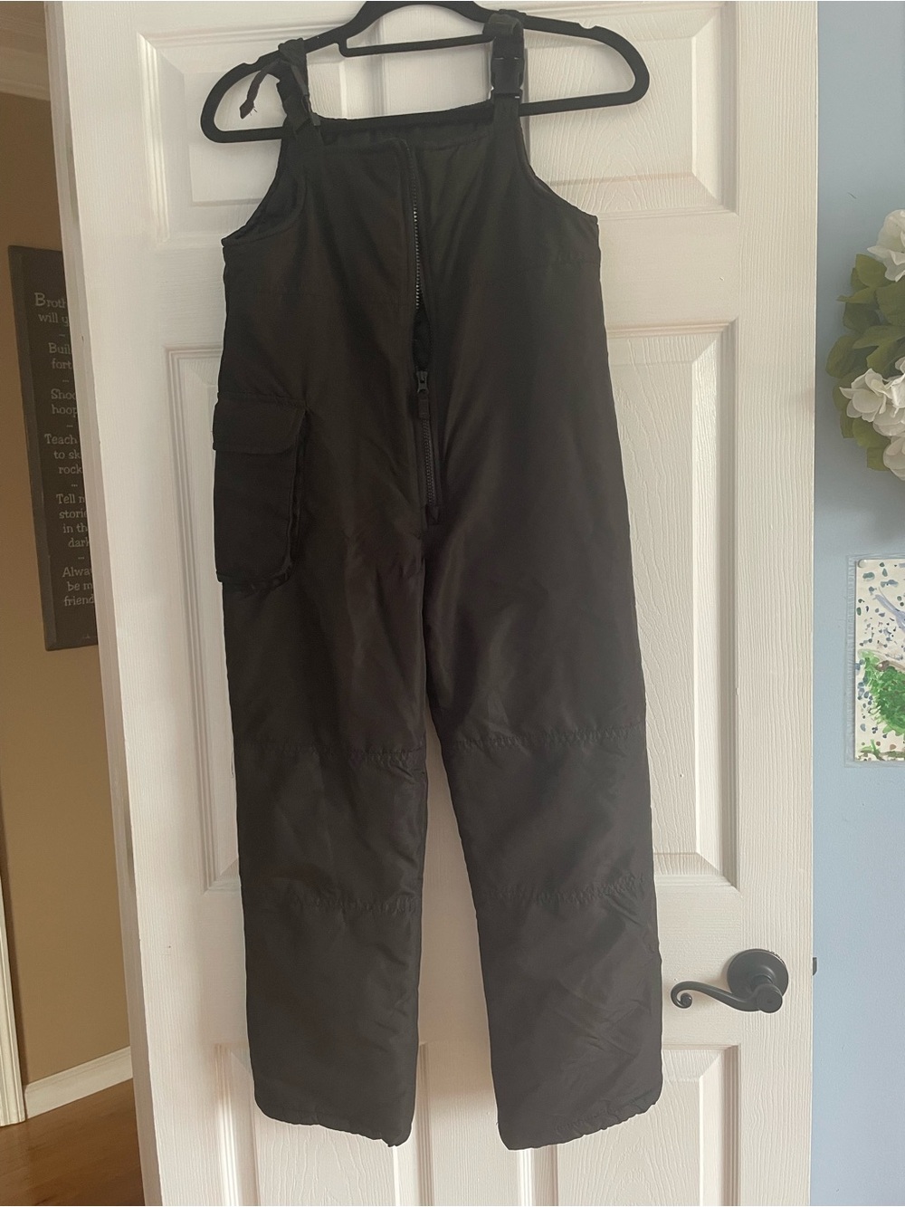 London Fog Black Snow Bib Overalls Kids Size M 10/12